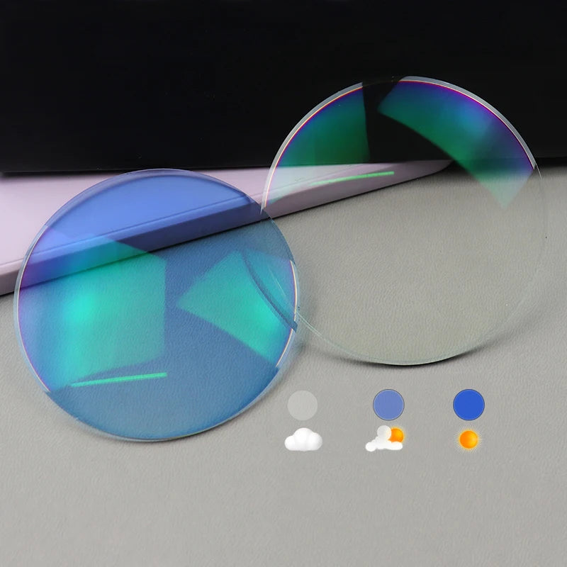 1.56 UC HC HMC UV400 Eyewwear Photochromic Blue Color Lenses Optical Lens Eyeglasses Sunglasses Lenses