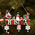 Fine Workmanship Anti-Fading Wood Merry Christmas Santa Clause Tag Sign Pendant Hanging Ornament for Home Christmas Decorations