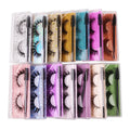 3D Faux Mink Eyelashes 10-15mm 3D Natural Thick Handmade Eyelashes With Colorful Cardboard Carrying Case