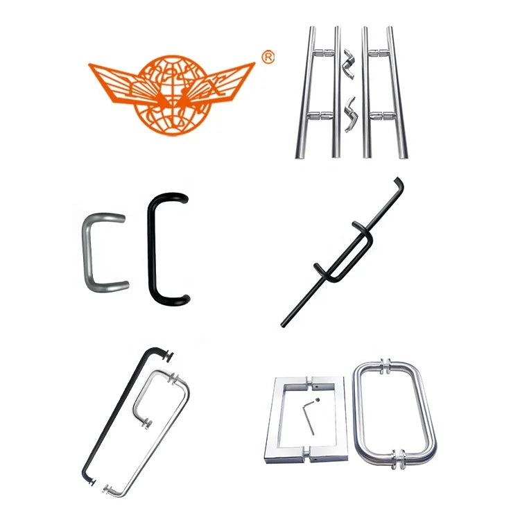 Commercial Entrance Glass Office Door Handle - Aluminum Alloy Anodized Finish - Store Revolving Door - Bathroom-specific