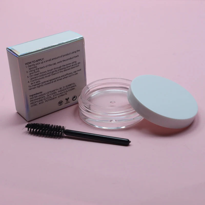 Custom Private Label Vegan Clear Eyebrow Styling Gel Waterproof Soap Brow Gel Private Label