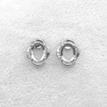 Sterling Silver 6*8mm Semi Mount Stud Earrings Empty Support Blank Claws Setting S925 Base Without Center Stone for DIY Inlay