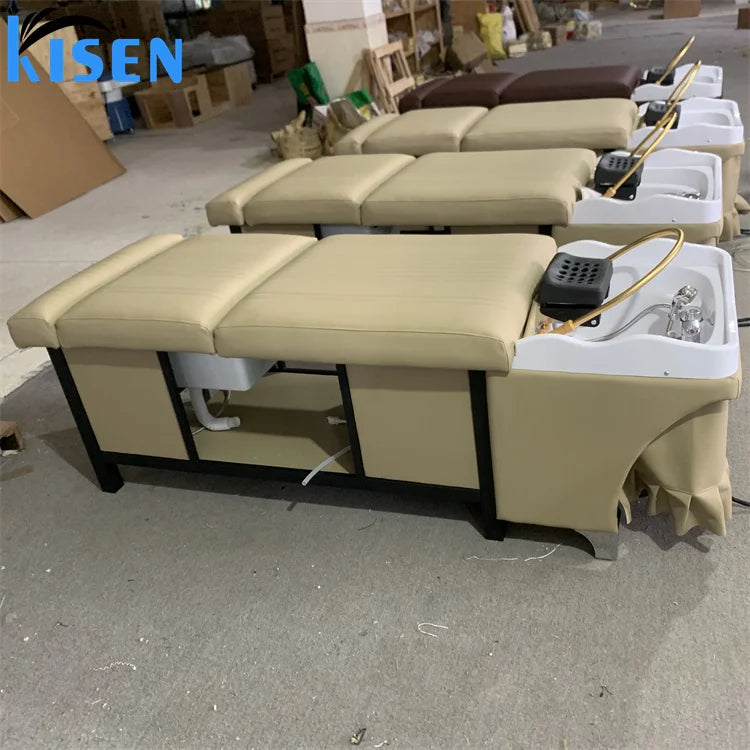 Thai Custom Colors Head Therapy Shampoo Bed Water Circulation Beauty Salon Barber Shop Special Massage Integrated Bed