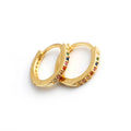 Latest Fashion Bulk Wholesale Rhodium Plated Silver 925 Colourful Zircon Huggie Earrings for Women Gift Party