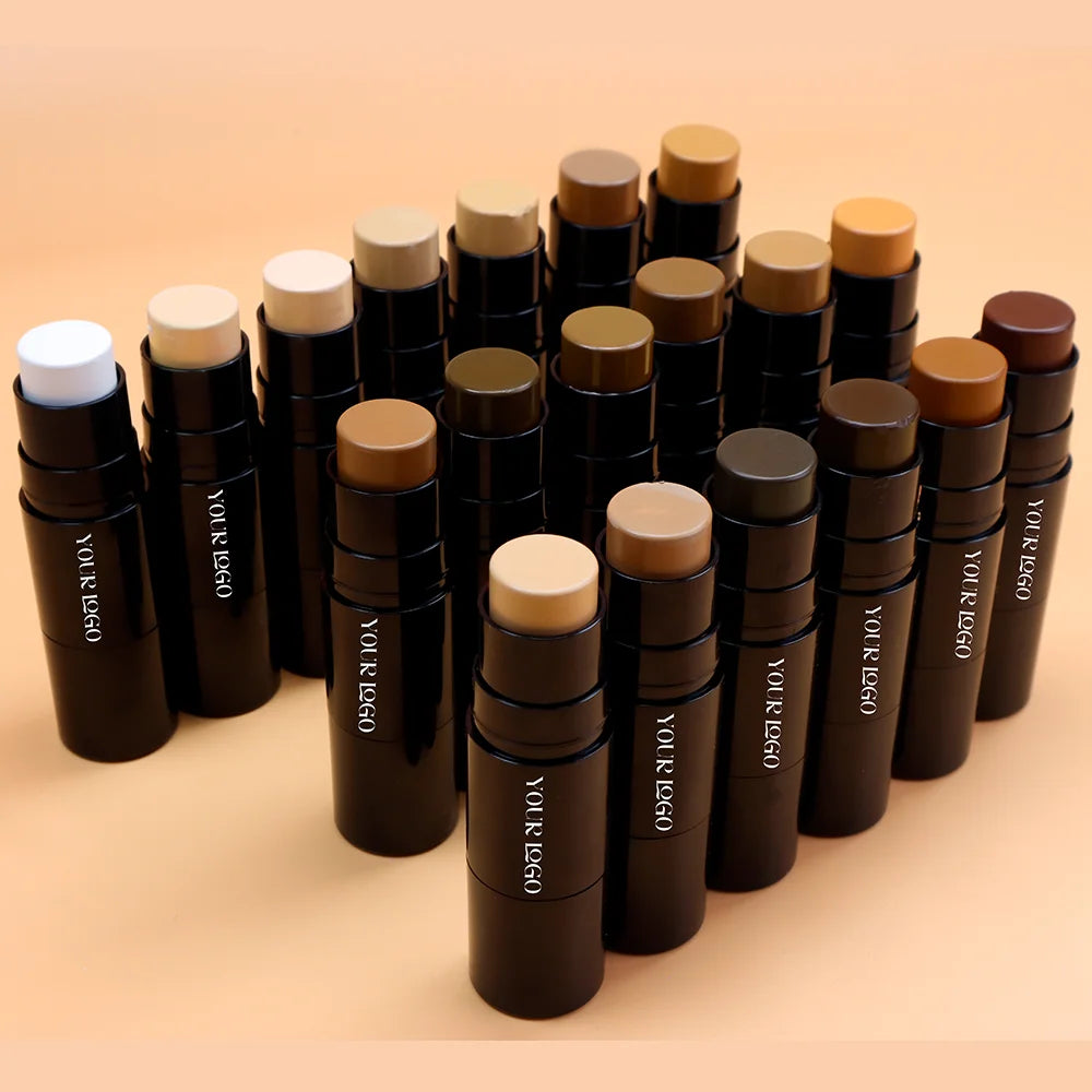 Private Label Face Make up Cosmetic Double Headed Bronzer Contour Stick with Brush Cruelty Free Vegan Cream Contour Stick