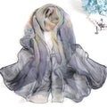 Sunscreen Silk Scarfs for Women Lightweight Floral Scarf Soft Long Fashion Scarves Sun-proof Wrap Shawl