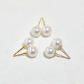Refined Signature 18K Gold Bridal Akoya Seawater Pearl Earrings for Women Aurora Wedding Jewelry Custom Personalized
