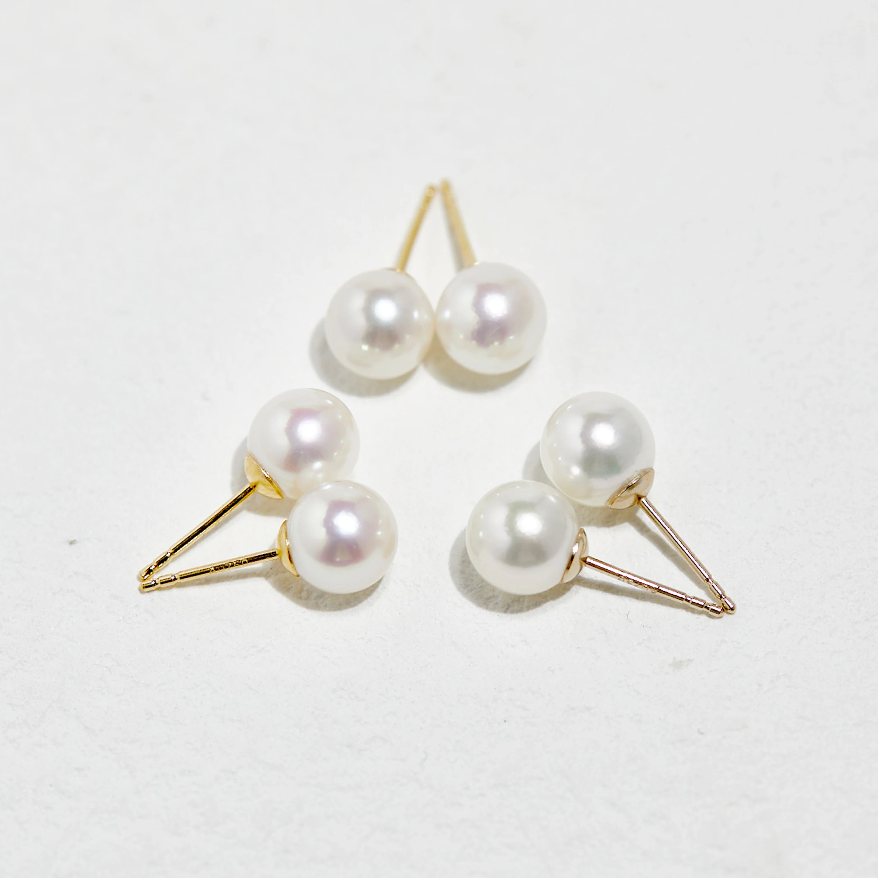 Refined Signature 18K Gold Bridal Akoya Seawater Pearl Earrings for Women Aurora Wedding Jewelry Custom Personalized
