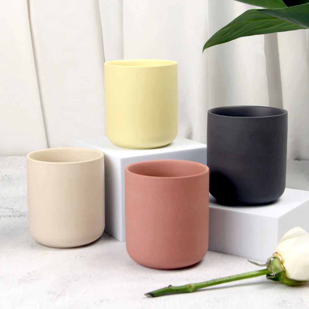 Matte White Luxury Ceramic Candle Jar in Bulk Candle Container With Metal Lid Custom logo Wholesale Empty Candle Holder