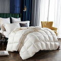 Luxurious 100% Cotton Jacquard Goose Comforter Du Winter Warm Hypoallergenic Quilt Vintage California King Size Lightweight