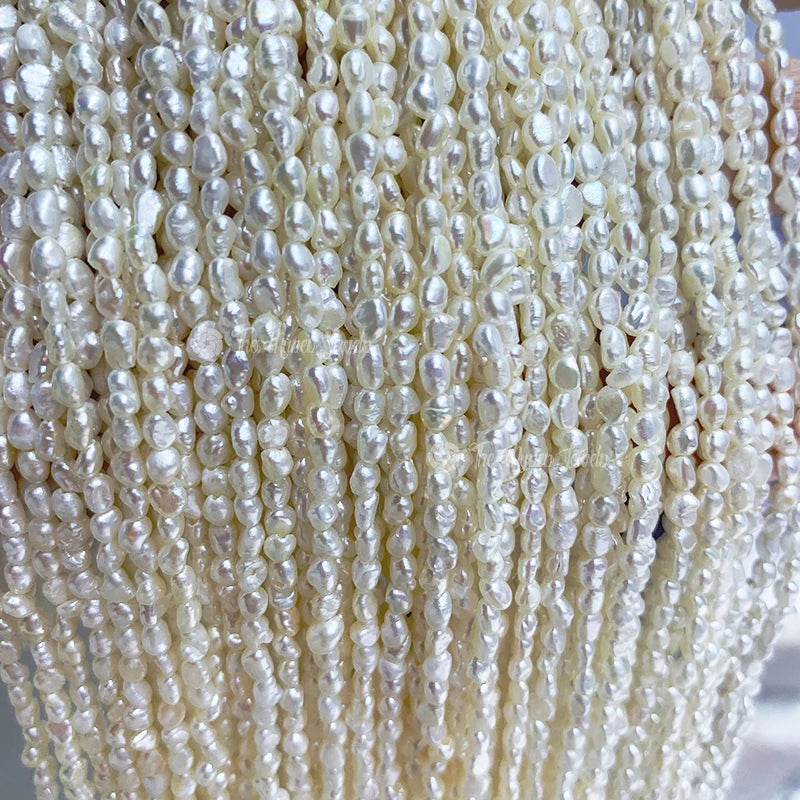 Wholesaler 3-4mm Natural White Keshi Freshwater Pearl AAA Grade NGTC Certified Irregular Mini Loose Baroque Pearl Beads DIY