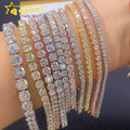 Hot Selling 925 Sterling 2mm 3mm 4mm 5mm Moissanite Tennis Bracelet Fine Jewelry Hip Hop Moissanite Bracelet Men Women