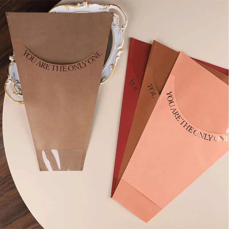 2024 New Professional Mother's Day Craft Paper Flower Packaging Bags Double Side Hot Stamping for Multiple Wholesale Orders