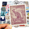 50Pcs Vintage Travel Stamps Graffiti Stickers Skateboard Guitar Decorative Stickers DIY Waterproof Gift Sticker for Kids