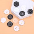 Wholesale Custom Polyester Buttons 2-Hole and 4-Hole Black and White Resin Covered Cheap and Stylish Options
