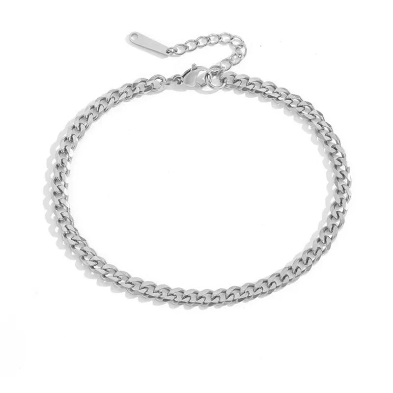 FanYue 2022 Fashion Custom Anklets Wholesale Stainless Steel Titanium Steel Foot Jewelry for Women Fine Anklets