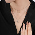 Fashion Jewelry 925 Sterling Silver Moon and Star Pendant Necklaces for Women 18K Gold Plated Two Layer China Necklace Jewelry
