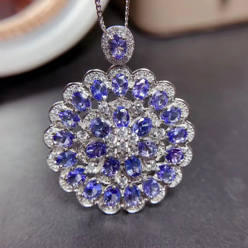 Hot Popular 925 Sterling Silver Tree of Life Pendant Necklace Natural Gemstone Photo Choker with Gold Plating Jewelry Gifts