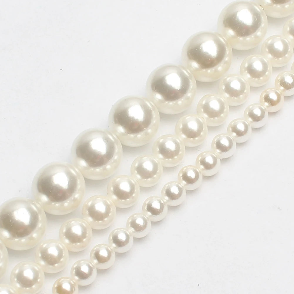 High Grade 2/3/4/6/8/10MM round White Shell Beads Loose for Jewelry Making Wholesale Bone & Coral Beads