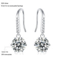Starsgem Moissanite Drop Earrings 925 Sterling Silver 0.5ct 1ct  Round Cut Moissanite Diamond Earring