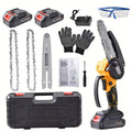 Professional Cordless Electric Chainsaw 6 Inch for Wood Cutting Battery Powered Chainsaw Yard Care
