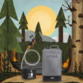 Portable Outdoor Shower 4.5 Gallon Silicone Water Tank Battery Powered and with Temperature Display Solar Heating Easy to Carry