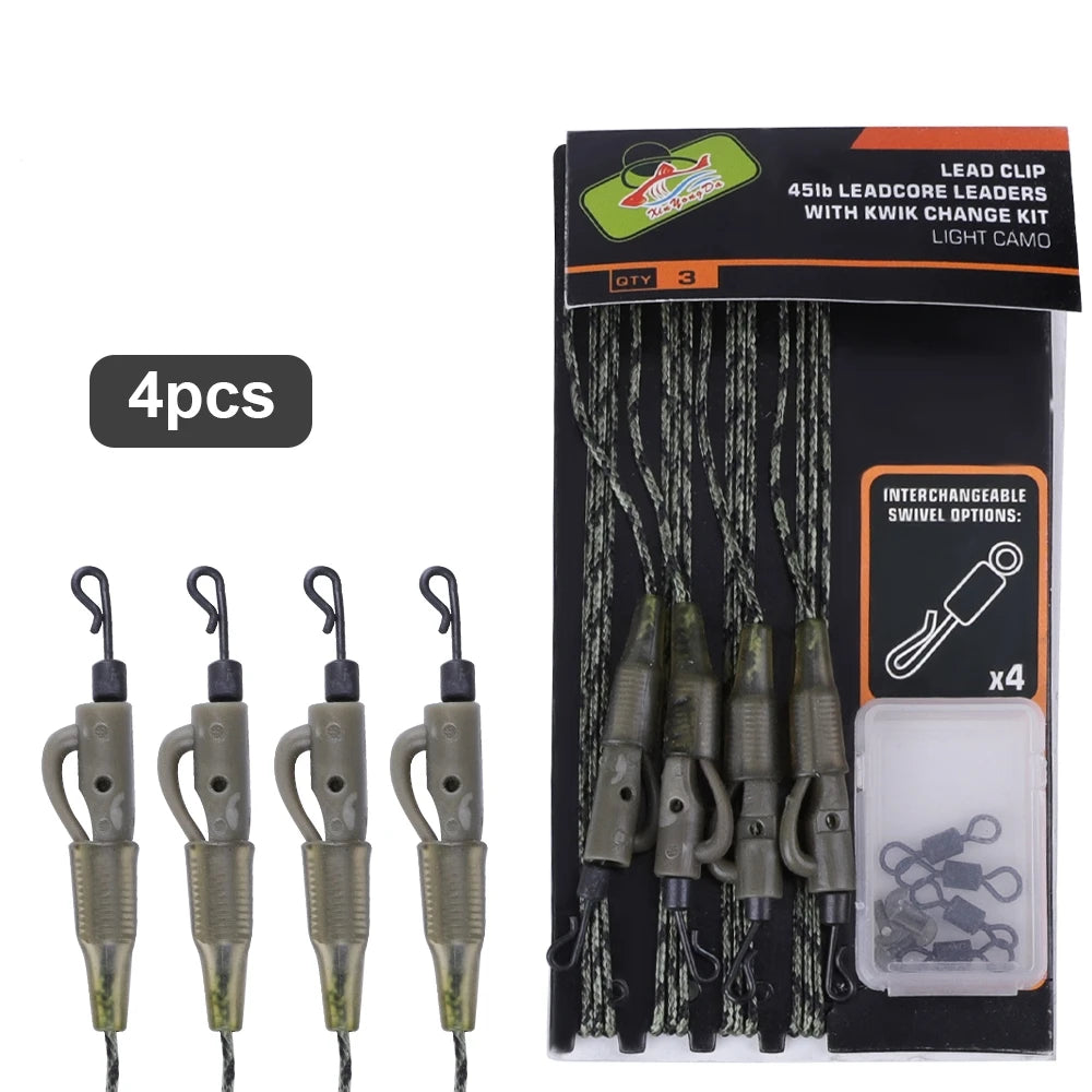 FTK 4pcs/bag Wholesale Carp Fishing Accessories Carp Fishing Terminal Tackle Plastic Carp Lead Clip