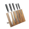 Damascus Kitchen Knife Set with Acacia Wood Block and Pakka Wood Handles 5-Piece Ambidextrous Stainless Steel Knife Set