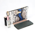 Hotselling Small Mini Size Simple PU Leather Zipper Pouch Card Holder Snake Lizard Pattern Skin Fashionable Cosmetic Bags Cases