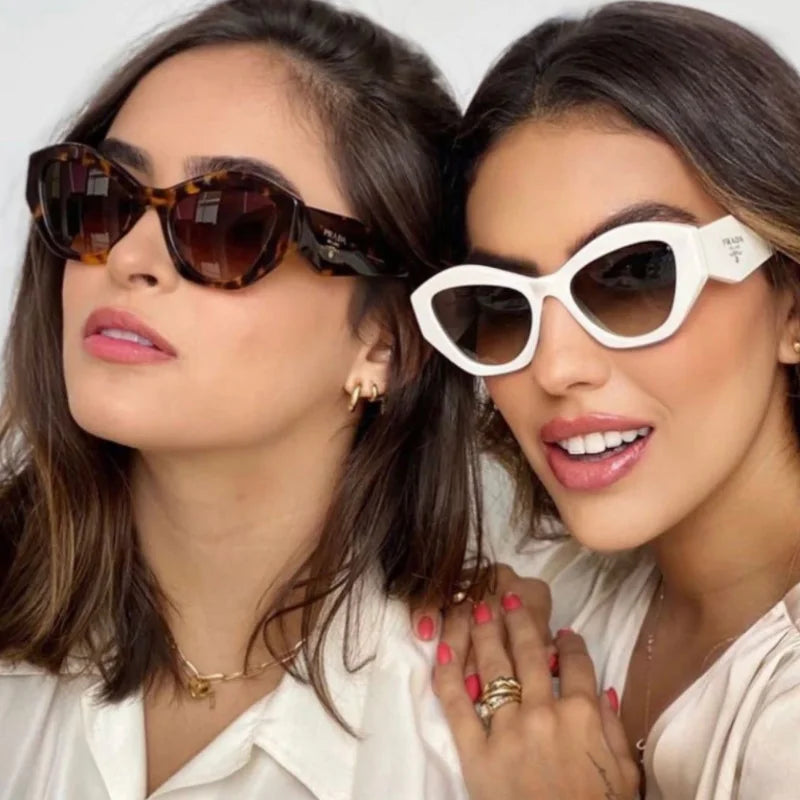 2022 New Fashion Women Shades Luxury Oversized Cat Eye Sunglasses Vintage Sun Glasses Uv400