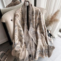 Autumn Winter Large Shawl No Pilling Double-Sided Jacquard Scarf Thickened Warm Versatile Made Polyester Soft and Comfortable