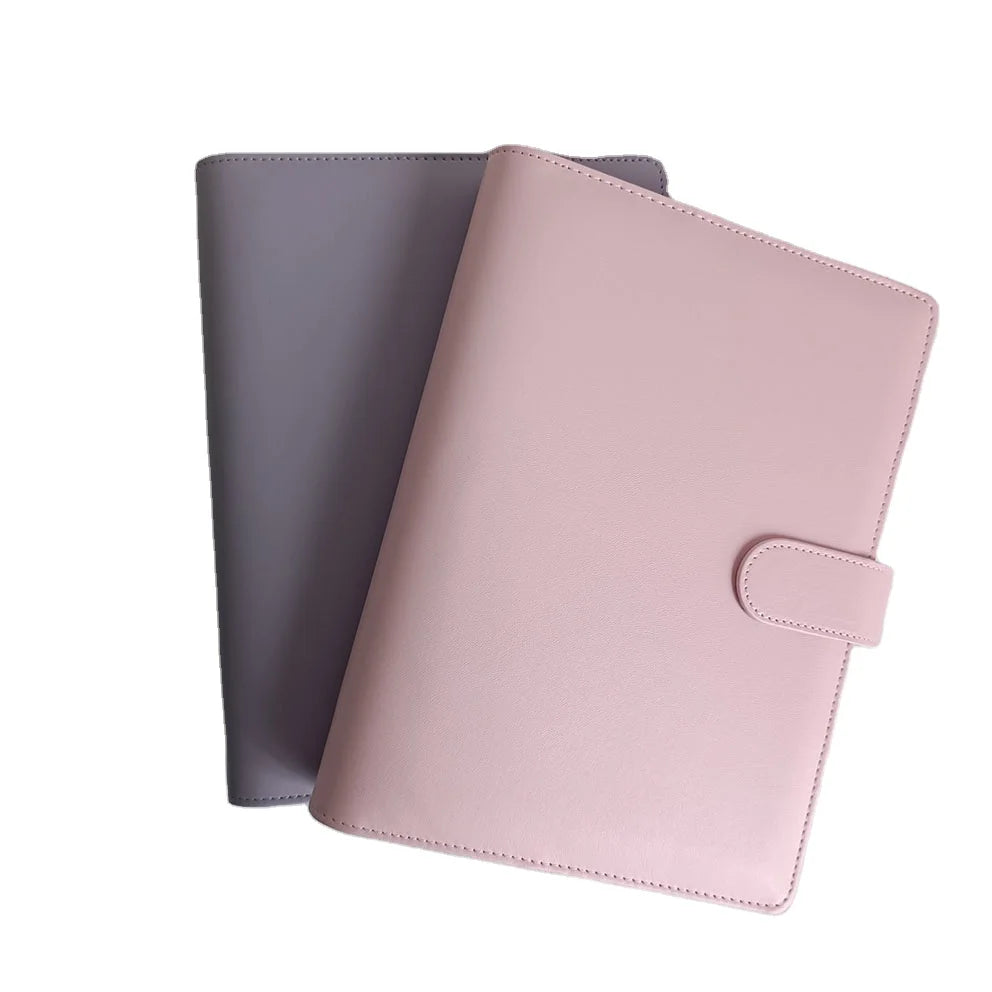 A6 A5 Portable Macaron PU Leather Saving Money Organizer Ring Binder Notebook Cover Budget Binder Planner Cash Envelope Binder