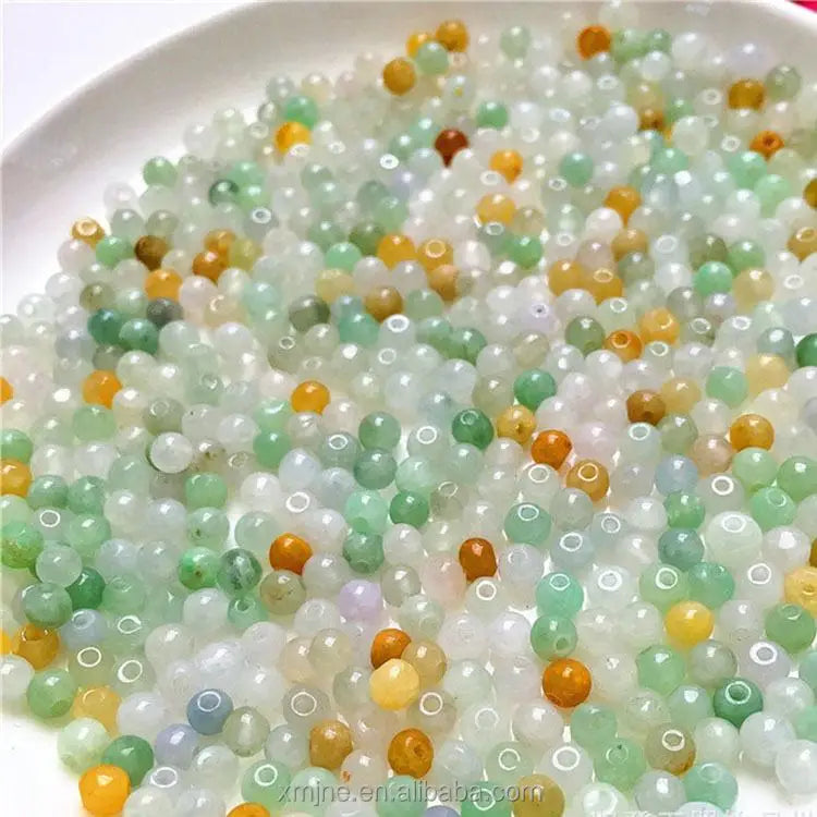 Grade a Yellow Jade Loose Beads Jade Beads Colorful Round Beads