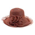X1632 Organza Fedora Hats Outdoor Image Style Floral Wedding Summer Ladies Hats