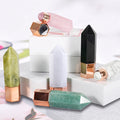 Natural Gemstone Roller Oil Bottle Amethyst Rose Quartz Crystal Roller Bottle