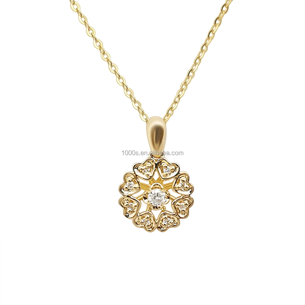 Trendy Wholesale 18K Solid Gold Diamond Pendant Necklace for Engagement Wedding & Anniversary