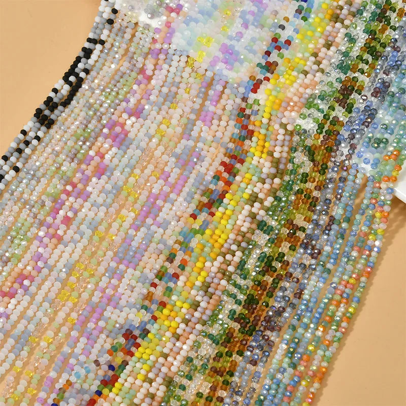 Various 3mm Faceted Crystal Abacus Beads Ice Cream Fresh Color Mixed Color Beads DIY Necklace Bracelet Material Accessories