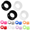 3mm-25mm Hollow Black Thin Silicone Flexible Double Flared Flesh Ear Tunnel Plugs Body Jewelry for Wedding Engagement Wholesale
