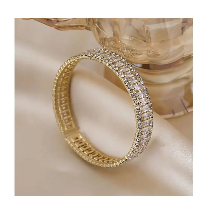 Fashion Jewelry Palace Style Moissanite Cuff Zircon Bracelet Bangle Bracelets Women