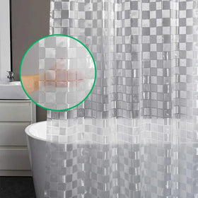 Factory Price Shower Curtain 1.8x1.8m Mosaic-style Translucent PVC 3D Waterproof Mildewproof Modern Simple Bath Curtains