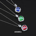 Pigeon Blood ZIRCON Pendant Necklace Ladies Prom Party Jewelry High Carbon S925 Sterling Silver CZ Pendant Necklace