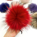 Wholesale Real Natural Raccoon Fur Pom Poms With Snap Hat Accessories Pink Raccoon Fur Ball Trim