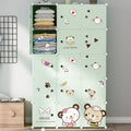Green 15 Cubes Modern Bedroom Furniture Extendable Foldable Plastic Wardrobe for Kids Boys Workshop Dining Portable New Product