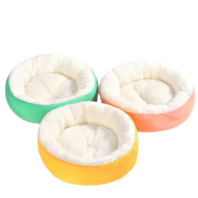 The New Plush Kennel Keeps Warm Round Comfortable Deep Sleeping Cat Round Pet Bed Pet Cat Cushion