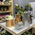 High-Grade Metal Flower Gift Box Set Glossy Lamination Rigid Boxes 3-Piece Vertical Paper Pattern Hug Bucket Embossed Packaging
