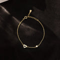Dainty Fine Jewelry Pulseras Mujer S925 Sterling Silver 14K Gold Plated Heart Bracelet for Women
