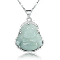 Maitreya Buddha Smile Necklace Buddha Pendant Necklace S925 Silver Buddha Jade Necklace
