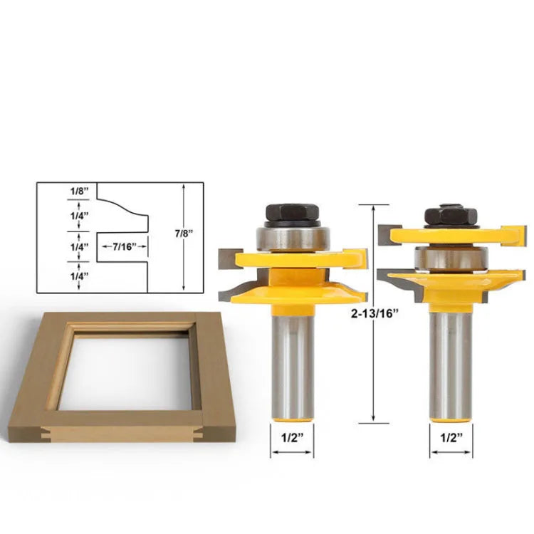 Ogee Tenon Cutter 2 Piece Cabinet Door Router Bit Woodworking Cutter 1/2'' Shank