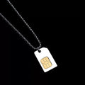 New Arrival SIM Card Pendant Necklace Gold Silver Plated Stainless Steel Hip Hop Fashion Design SIM Card Charm