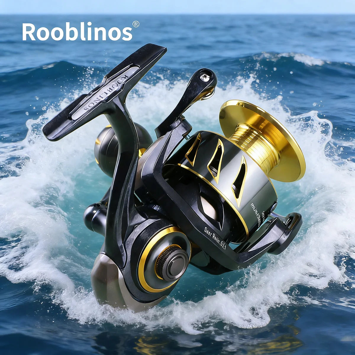 [Germany Stock] Rooblinos SW Left Hand Aluminum Alloy Nylon Saltwater Spinning Reel 5.1:1 Gear Ratio 10 Bearings Line Twist